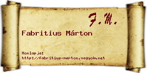 Fabritius Márton névjegykártya